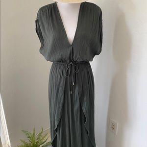 dark green long dress